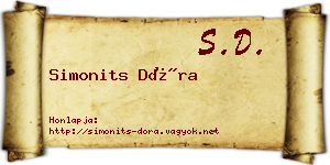 Simonits Dóra névjegykártya