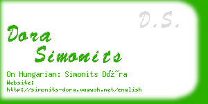 dora simonits business card